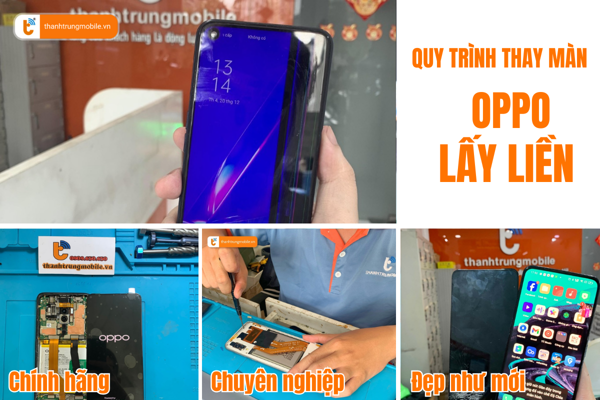 Quy trình thay màn hình Oppo Reno 5 lấy liền